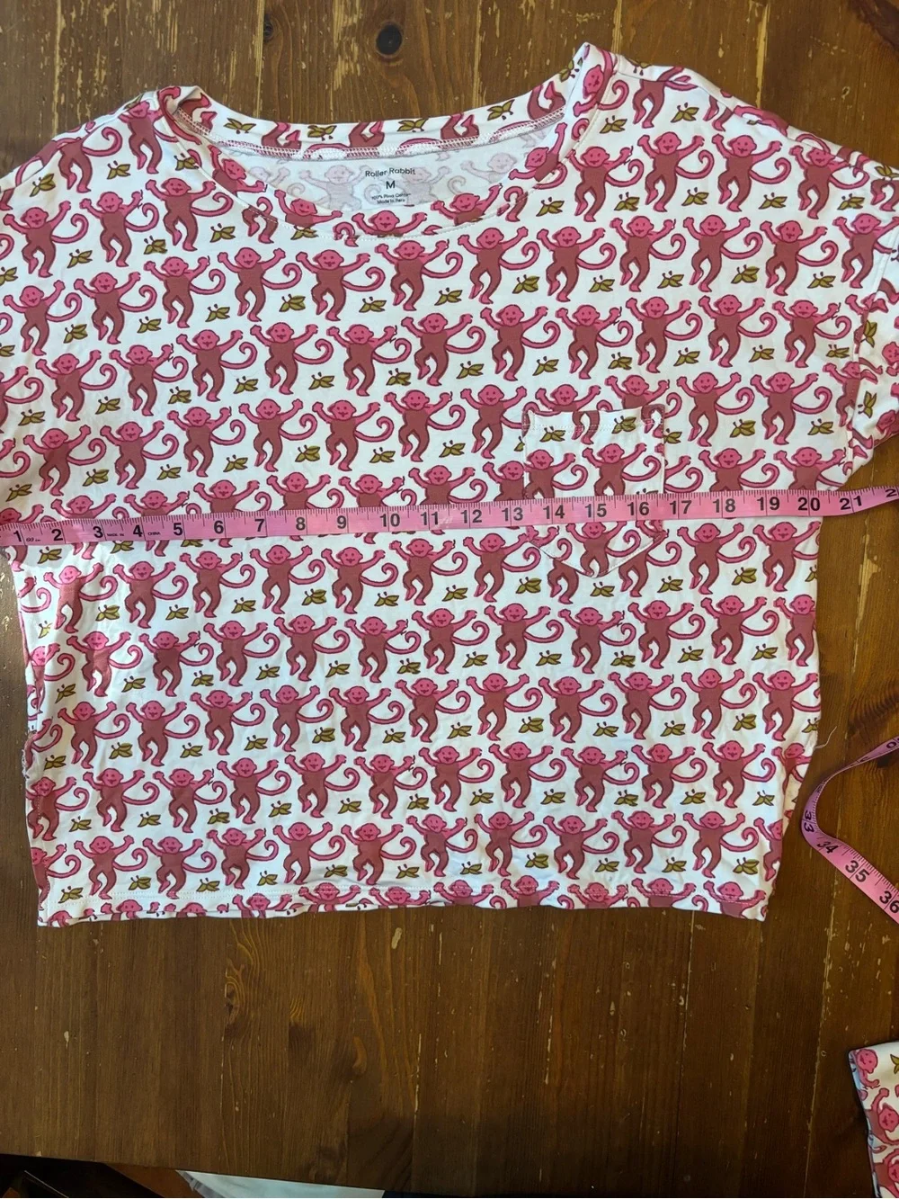 Roller Rabbit monkey print two piece set. Medium. 100% Pima cotton